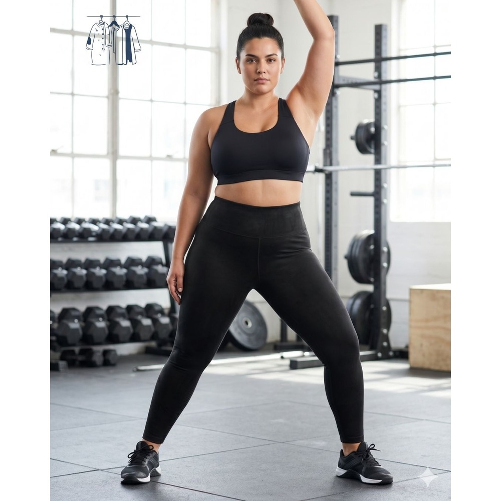 Lot of 2 Felina Athletic Leggings Black Sueded XL NWOT Bundle (Extra Large)